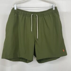 POLO Ralph Lauren Size 2XL Mens Swim Trunks Olive Green Drawstring Shorts XXL